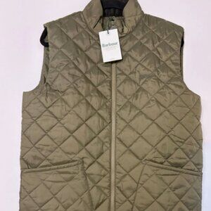 BARBOUR MONTY GILET /VEST in Olive MSRP$180 ~ SHARP LOOKING , WARM AND COMFY